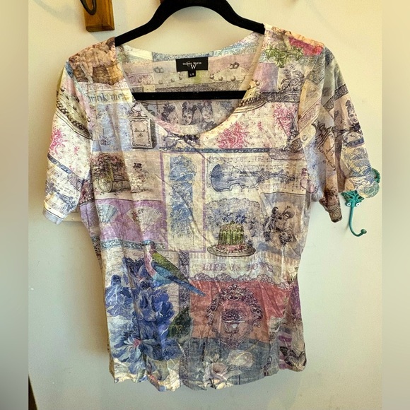 Colorful Graphic Women's Top - Picture 1 of 3